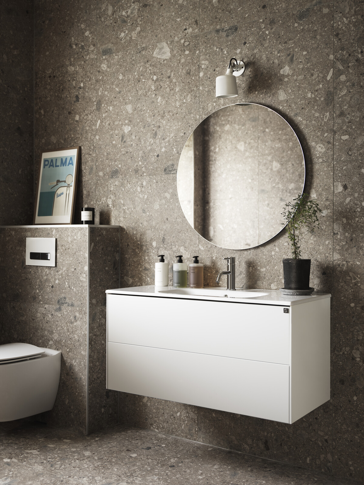 Badrumsinspiration Lessmore vit