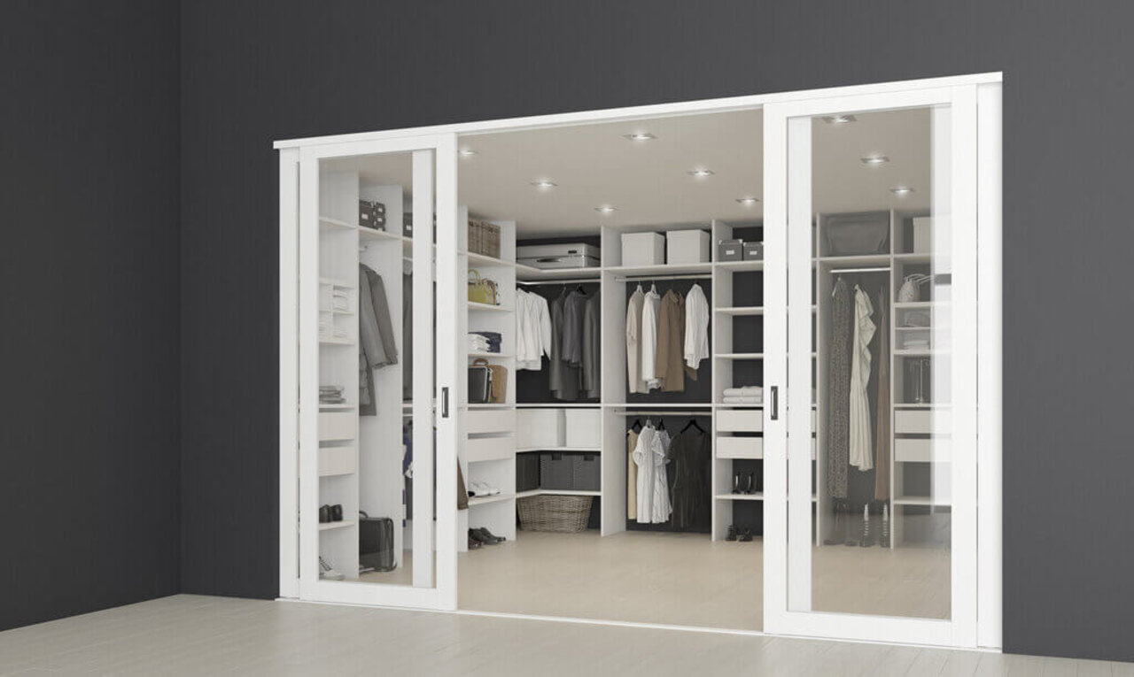 Inspiration rumsavdelare - Showstopper vit med klarglas