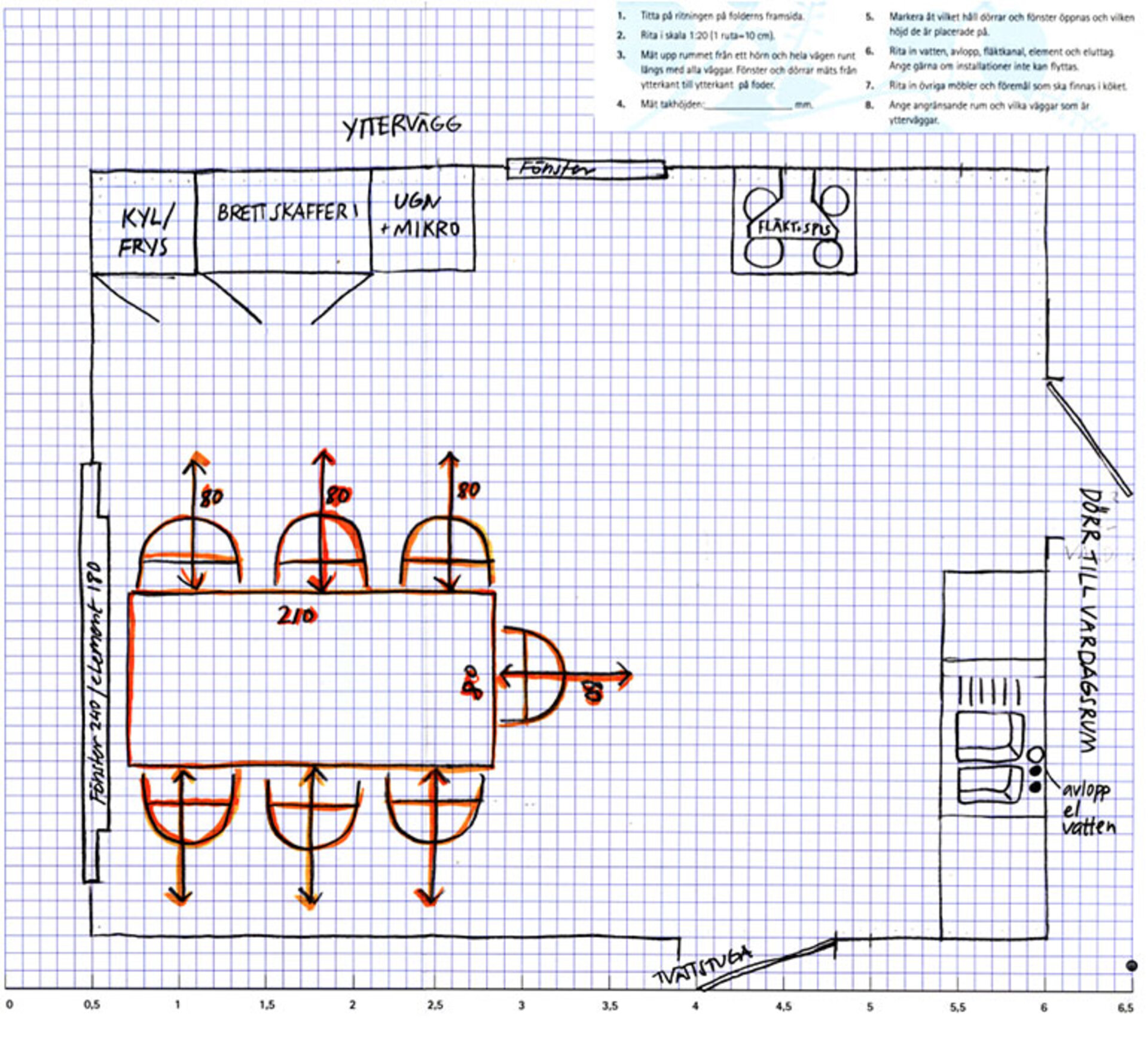 Planritning: matplats
