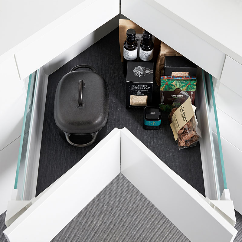 Praktiska funktioner hörnskap