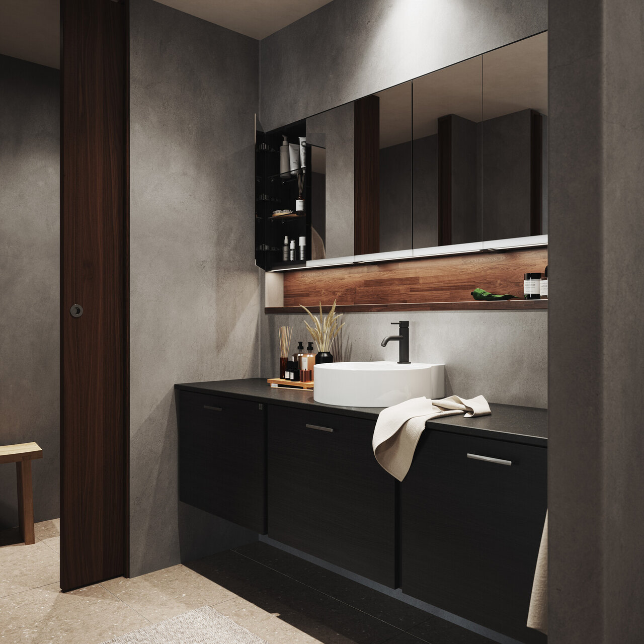 Badrumsinspiration Bright ek svart