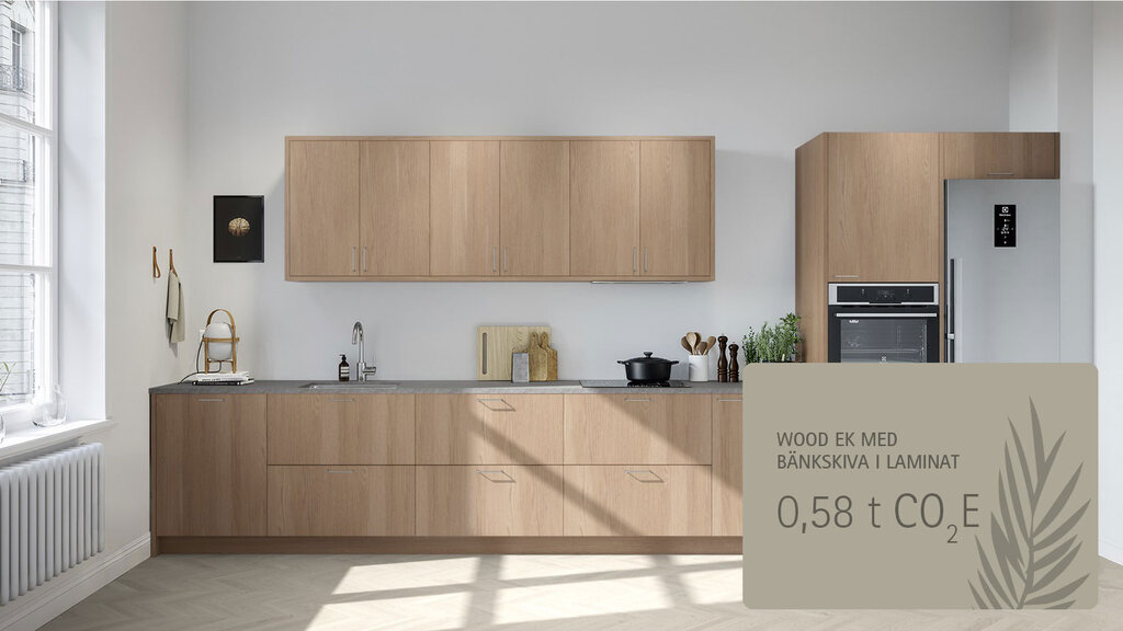 Wood ek med bänkskiva i laminat