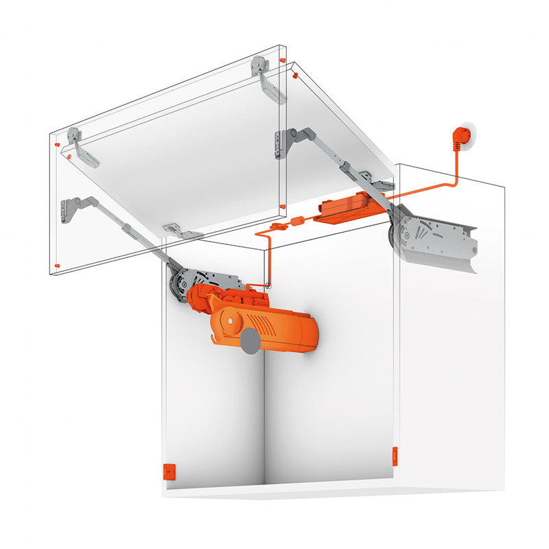 Praktiska funktioner i köket: viklift för överskåp