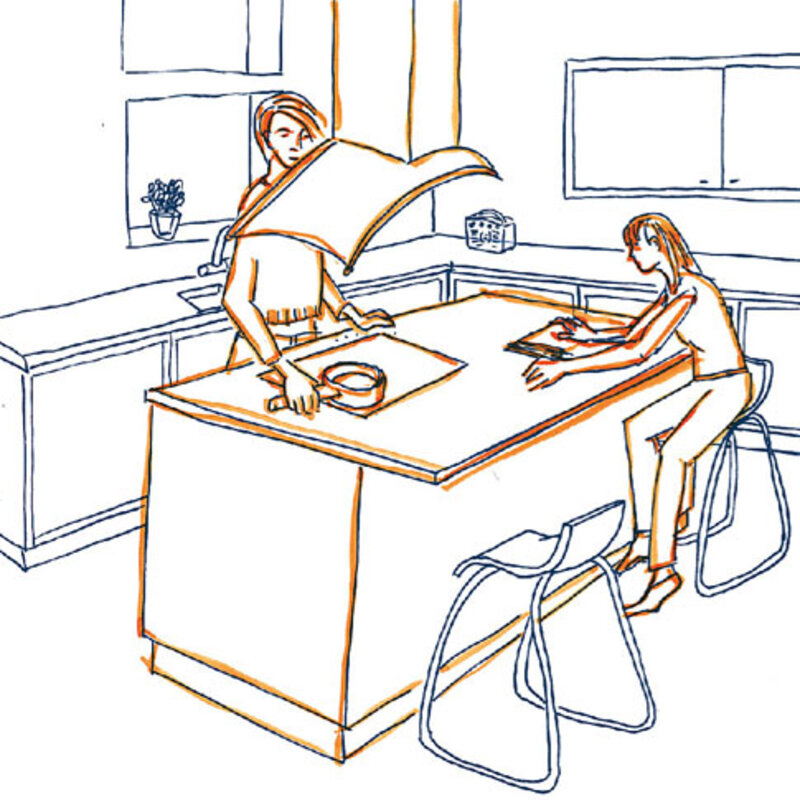 Planlösning: kök med köksö Planlösning: kök med köksö