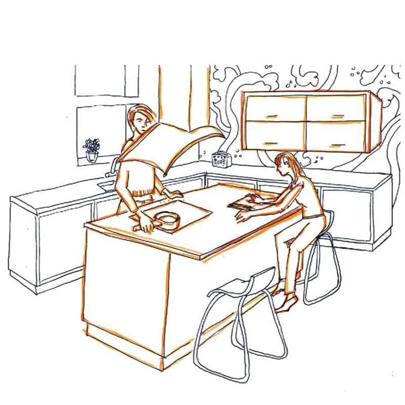 Köpa nytt kök: Väggskåp fritt på väggen