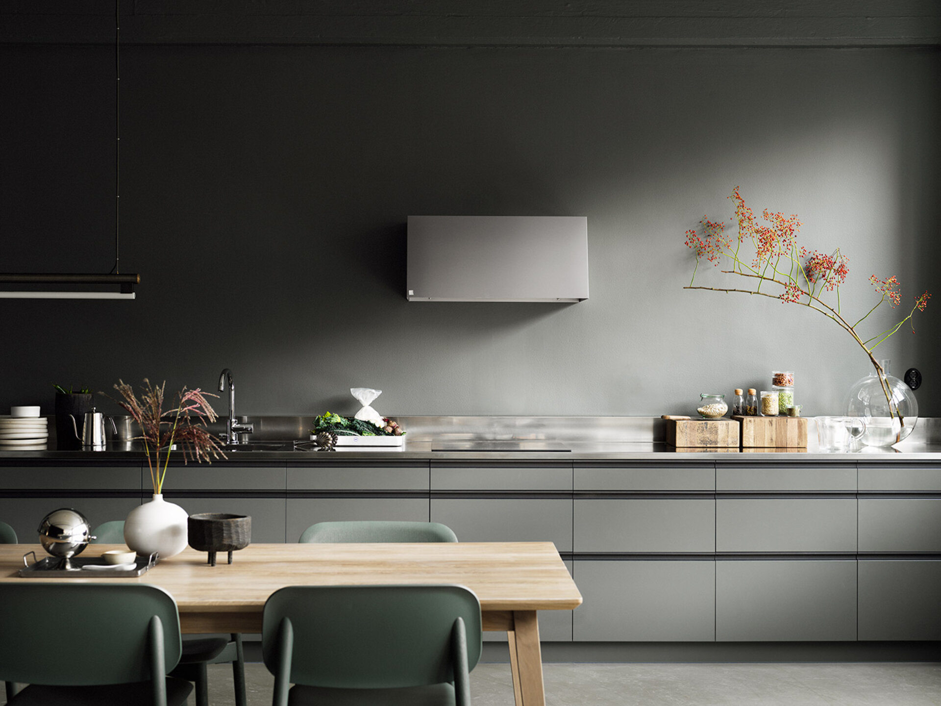 Grått kök - Stil gröngrå