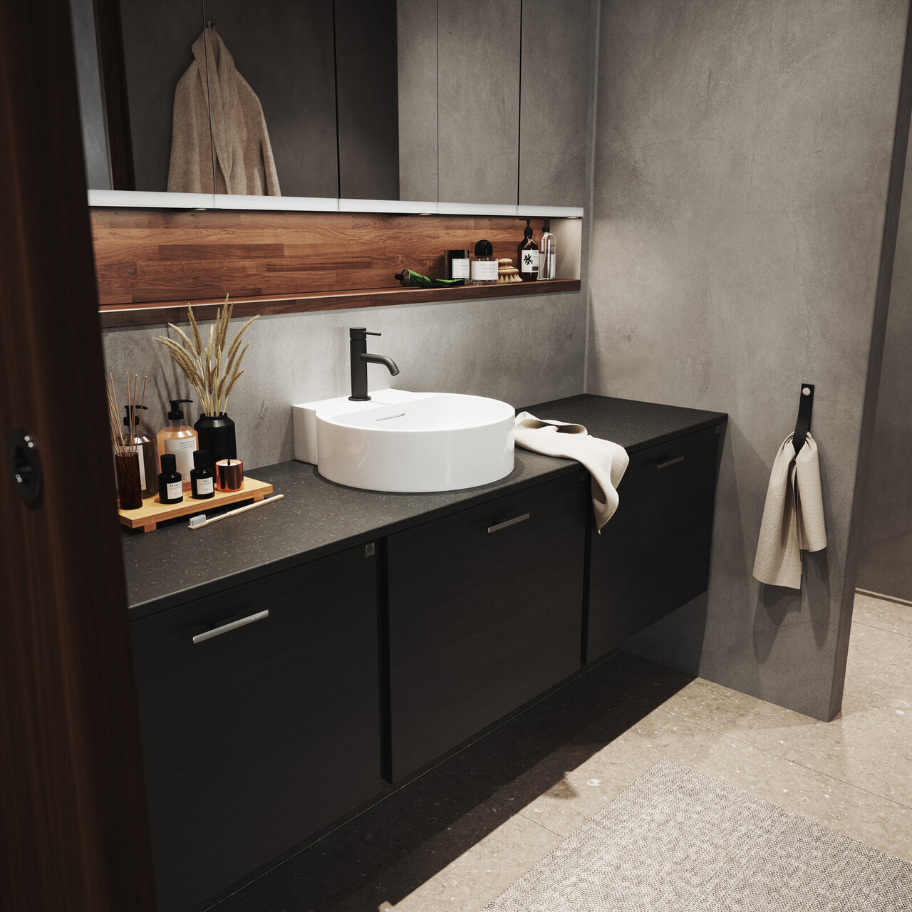 Badrumsinspiration Bright ek svart Badrumsinspiration Bright ek svart