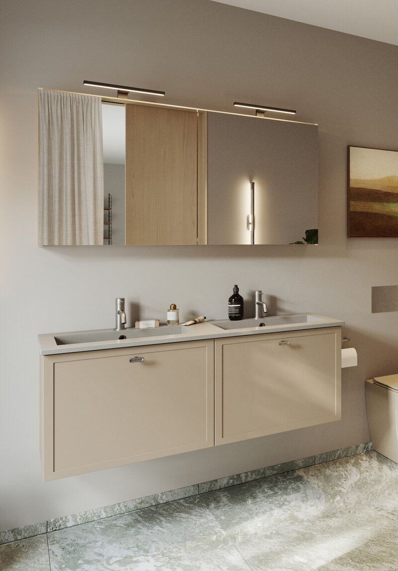 Badrumsinspiration Aroma mörkbeige