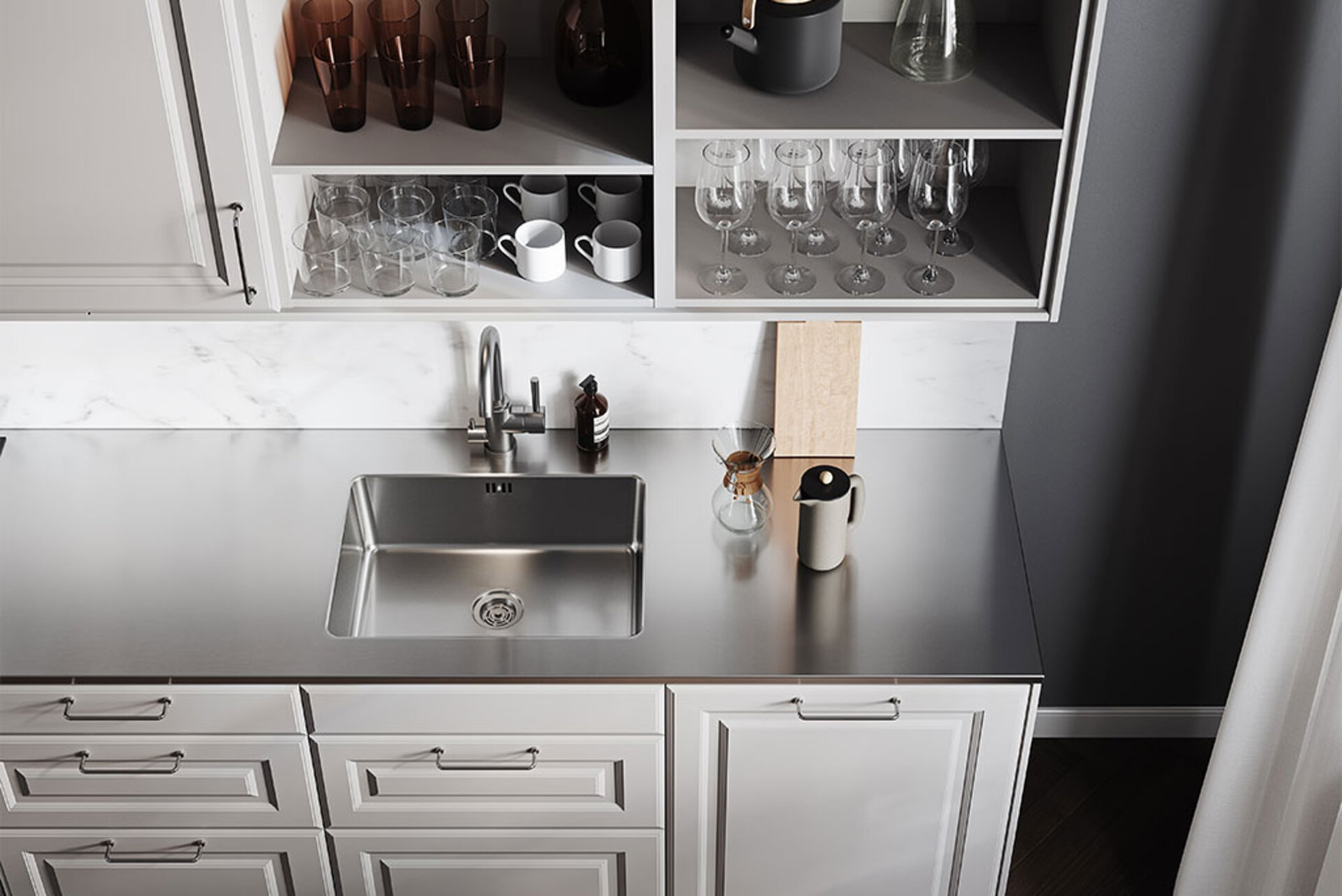 En bänkskiva kan designas på många sätt