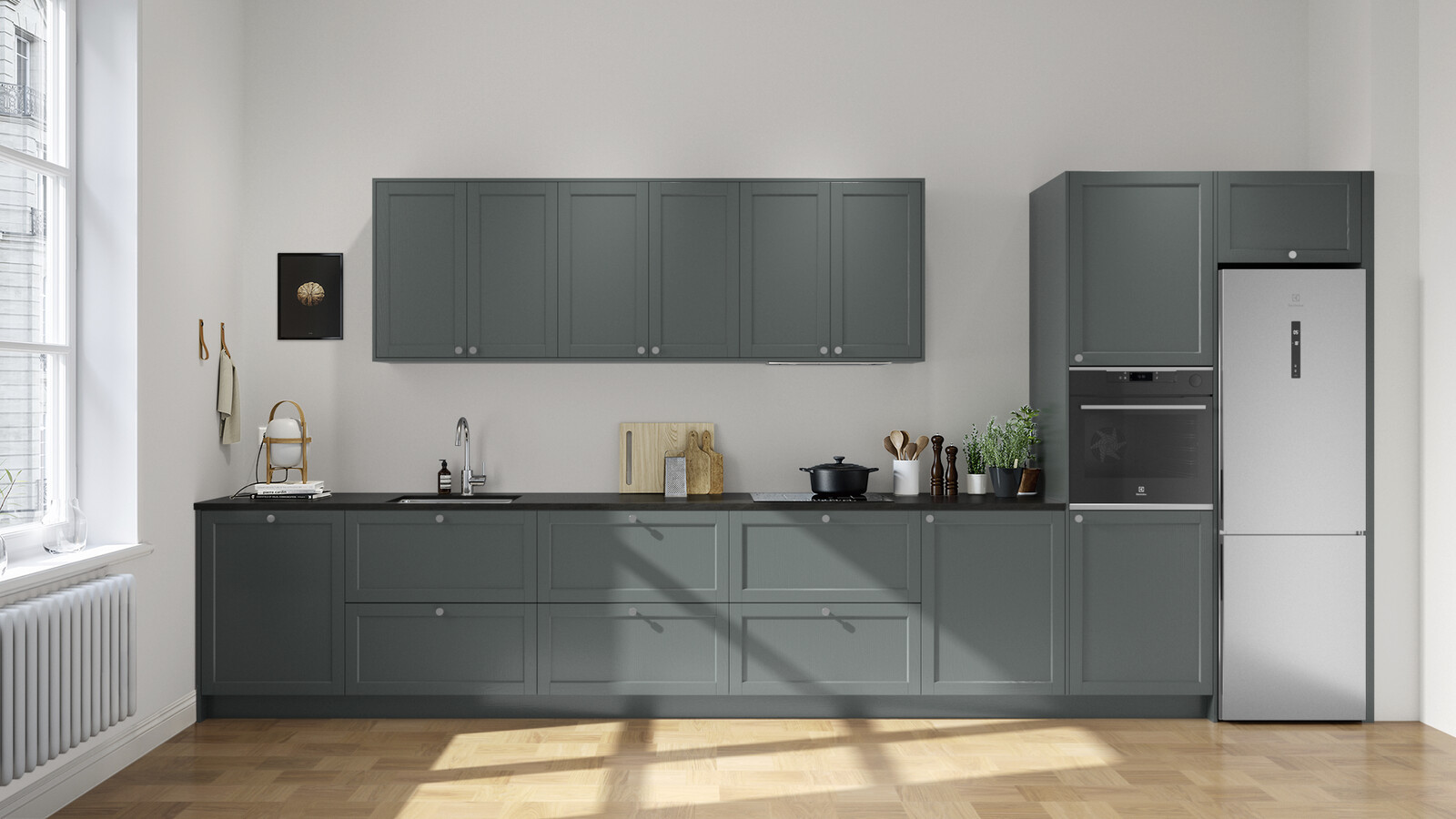 Gastro ask gröngrå